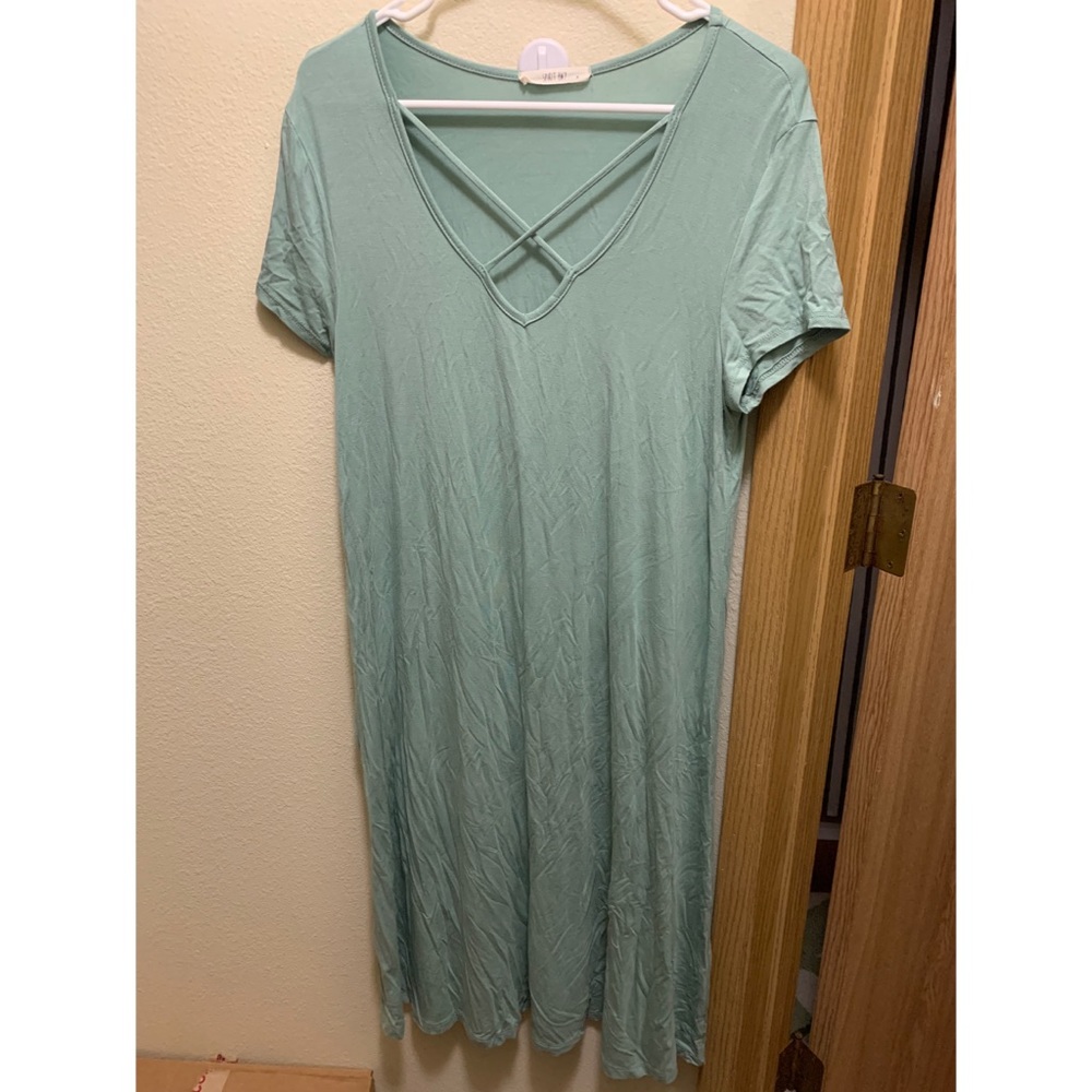 Sage Midi Dress with Crisscross